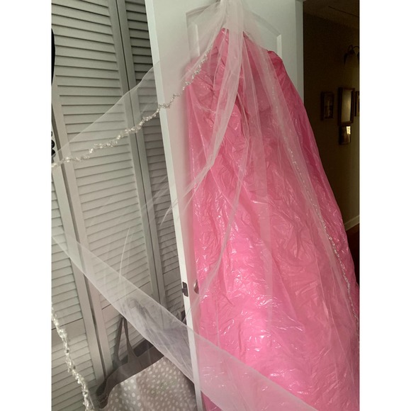 Cathedral Length Veil w/ Swarovski Crystals - Picture 3 of 8